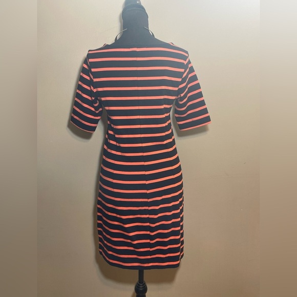 GAP Navy and Coral Striped Midi Dress women size xs - Picture 7 of 8